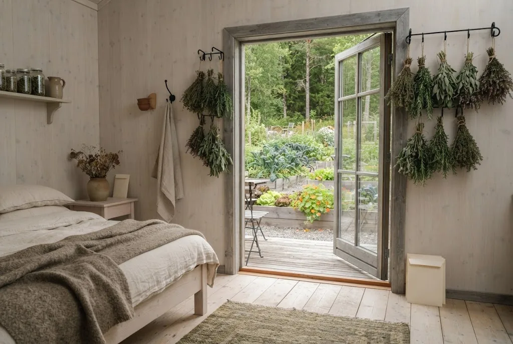 Artist's impression of the Garden Room: the room, with its door onto the garden